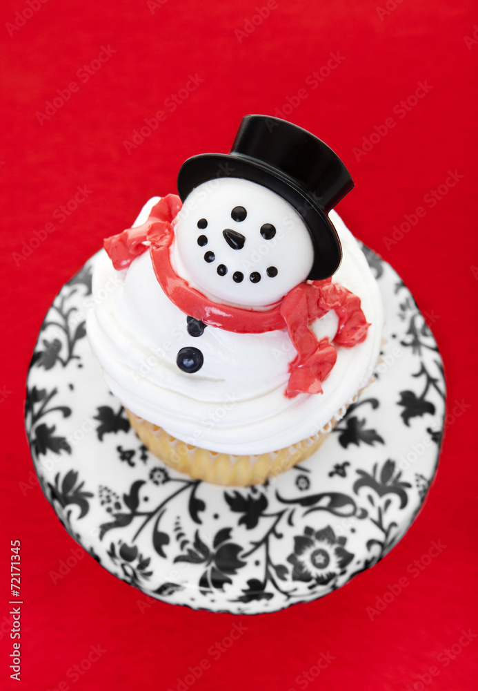 Fototapeta premium Snowman Cupcake