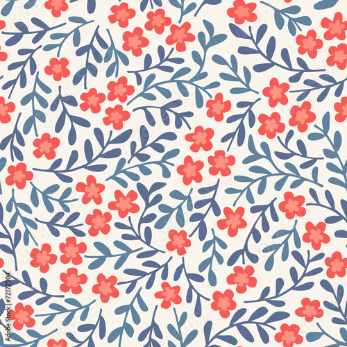 Simple seamless vector pattern with flowers