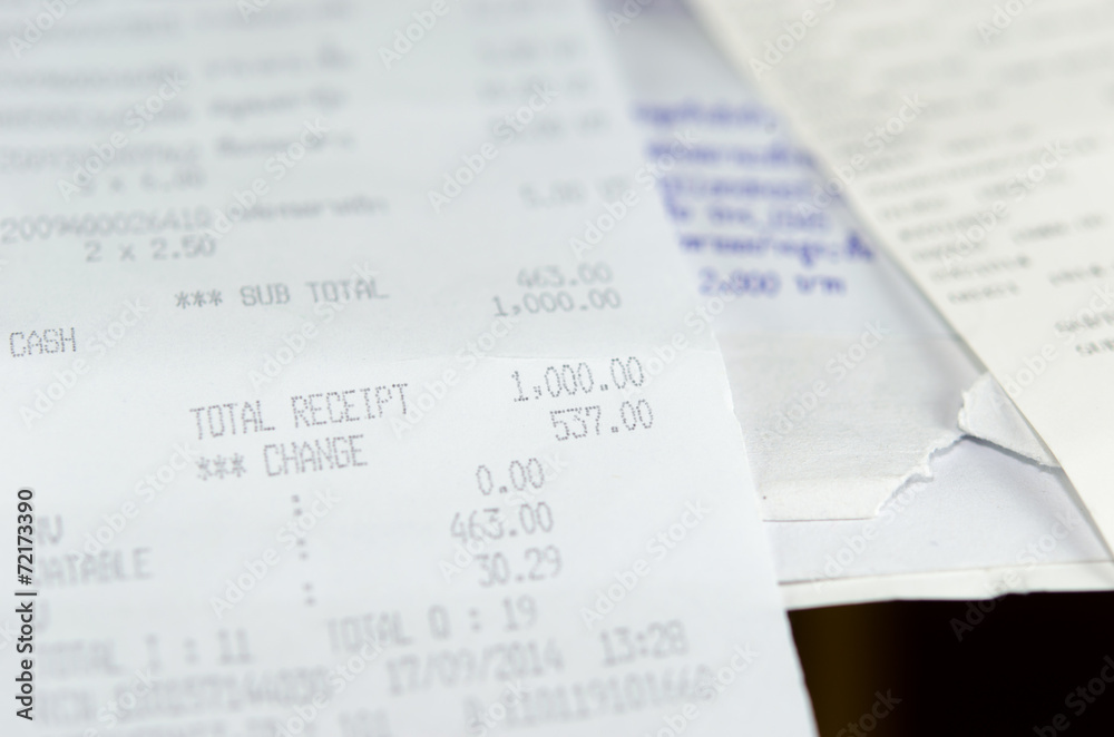 Obraz premium receipt paper