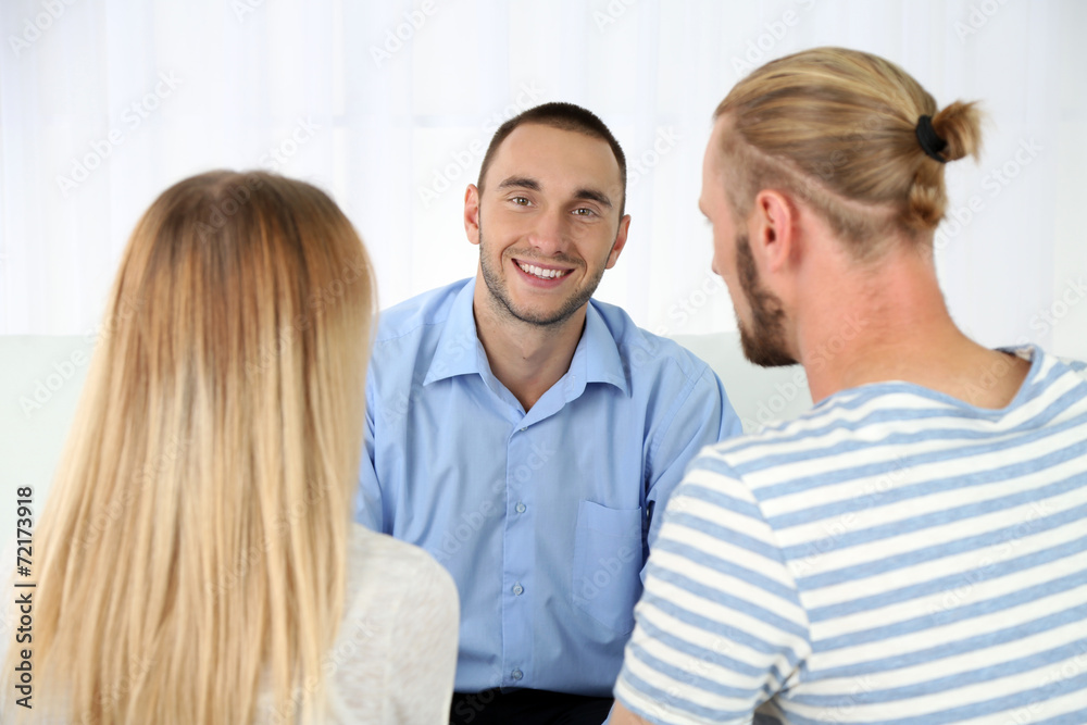 Young couple with problem on reception for family psychologist Young couple with problem on reception for family psychologist