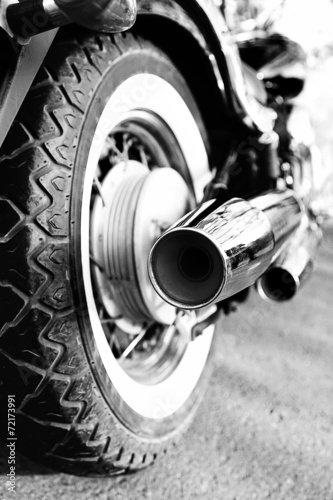 Close up shot of motorcycle exhaust pipes
