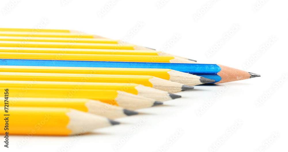 Individuality concept. Pencils isolated on white Individuality concept. Pencils isolated on white