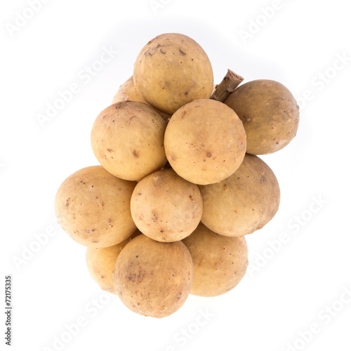 longkong tropical fruit isolated on white background