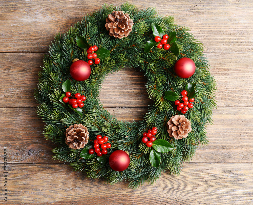 Christmas decorative wreath with leafs of mistletoe Christmas decorative wreath with leafs of mistletoe