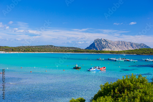 Beautiful view of the turquoise clear sea on Sardinia