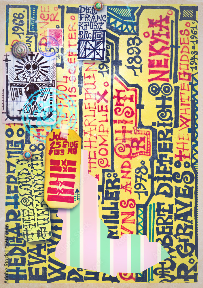 Obraz premium Scrapbook,collage,graffiti and patchwork series