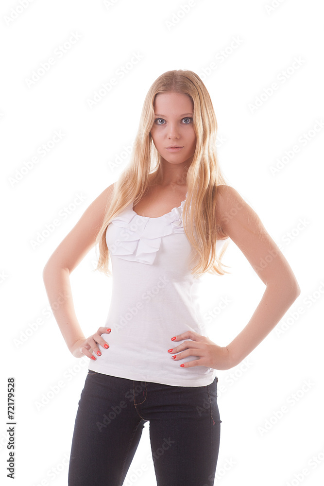 Beautiful girl isolated on white background Beautiful girl isolated on white background
