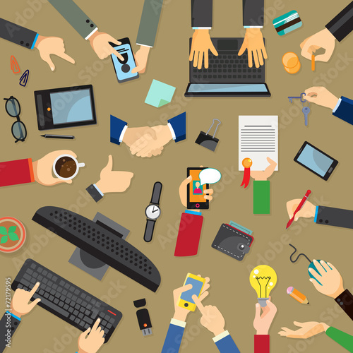 Set of hands, flat design