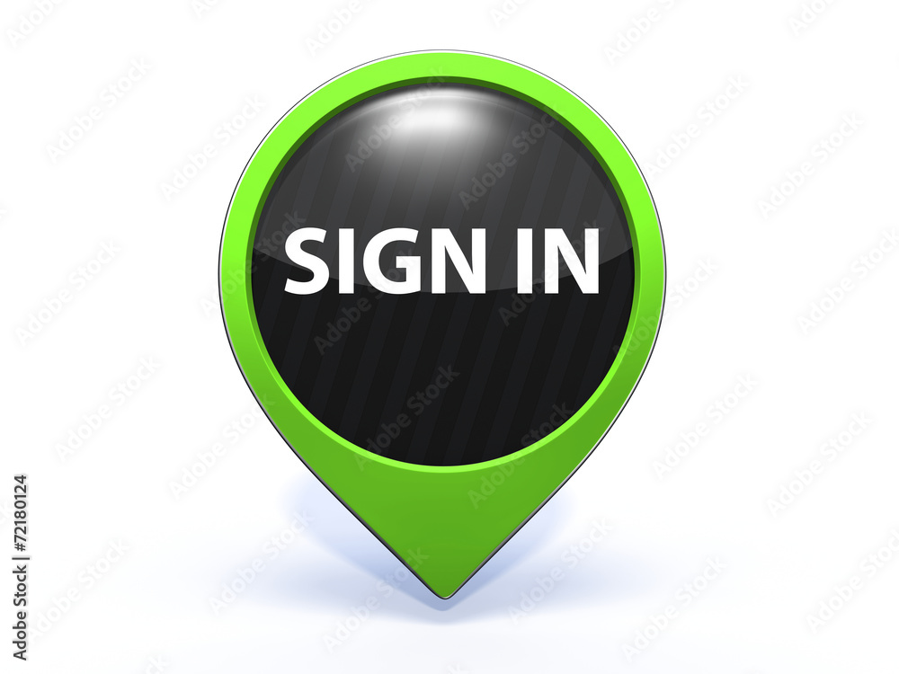 sign in pointer icon on white background sign in pointer icon on white background