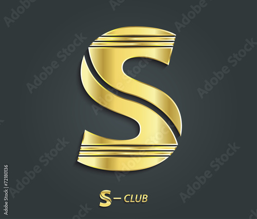 Vector golden symbol from alphabet Letter S
