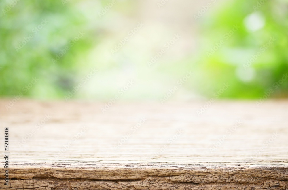 Outdoor Wooden table view