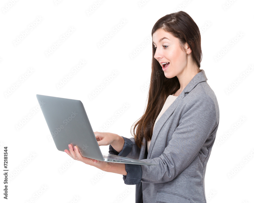 Businesswoman use of laptop compuer Businesswoman use of laptop compuer