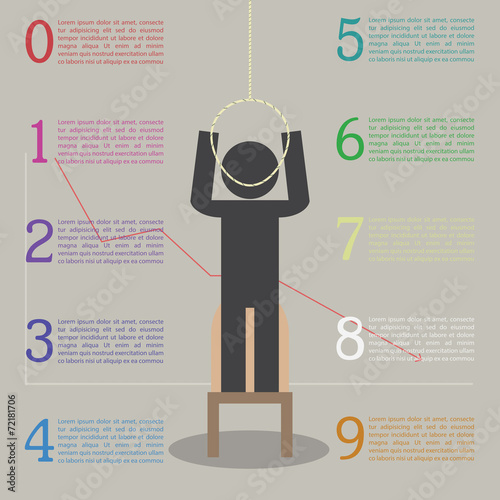 Infographics of the effects of stress. Stickman are about to com
