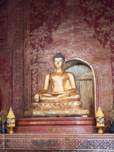 Hall Buddha statue interior An important and very old Wat Pha-si