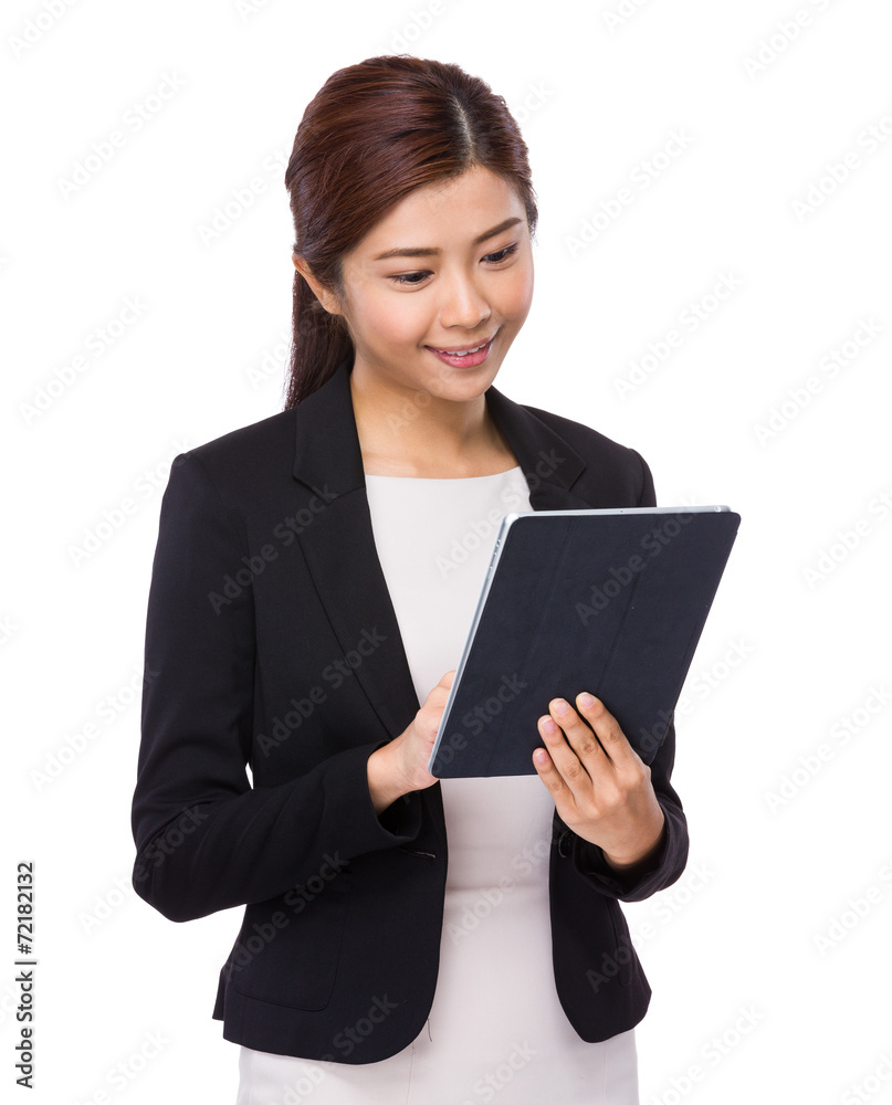 Businesswoman use tablet Businesswoman use tablet