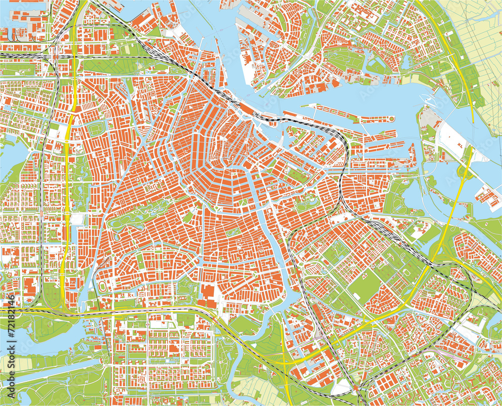 Naklejka premium amsterdam city map