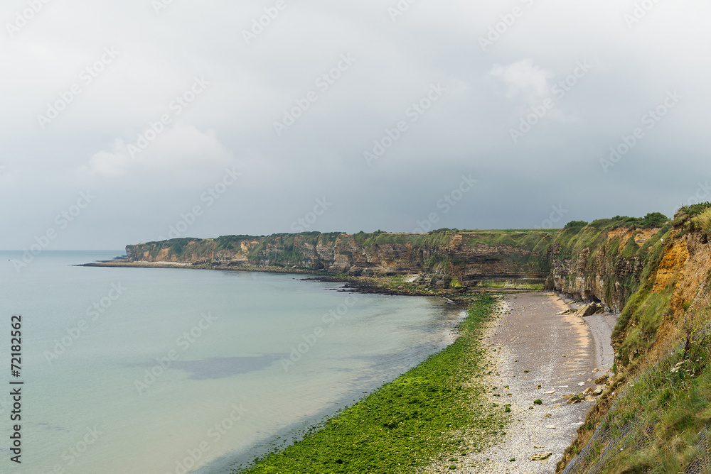 Omaha beach in a rainy day. Omaha beach is located on the coast