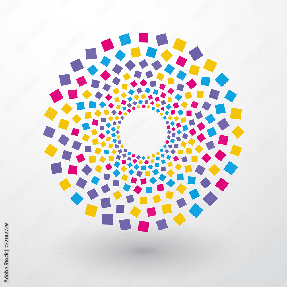 circles of colored squares