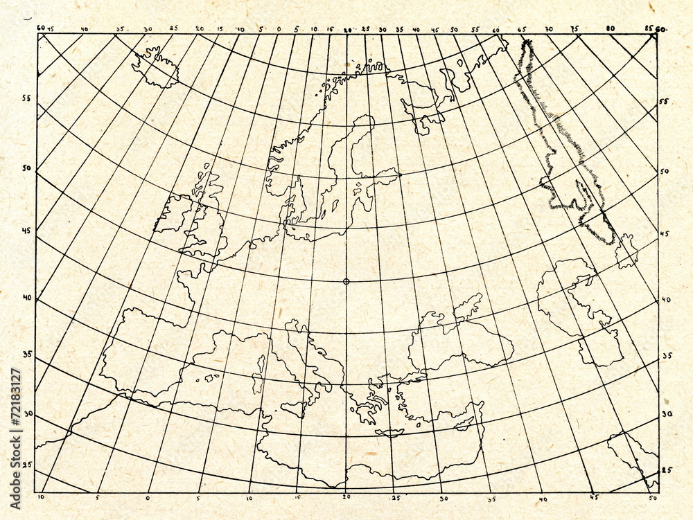 Obraz premium Ptolemy's equal area map projection