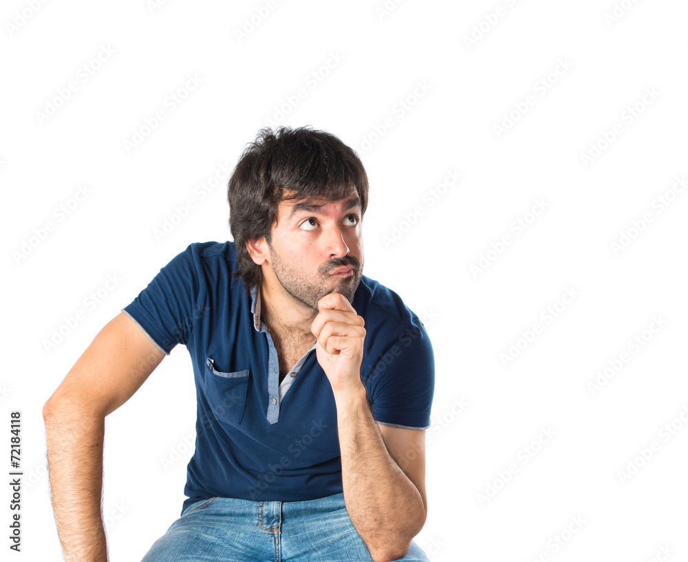 Man thinking over isolated white background Man thinking over isolated white background