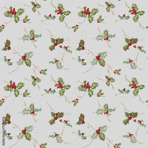 Christmas Seamless Background - Watercolor Style - in vector