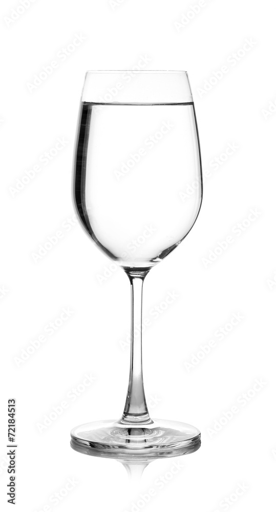 water in glass. Isolated on white background