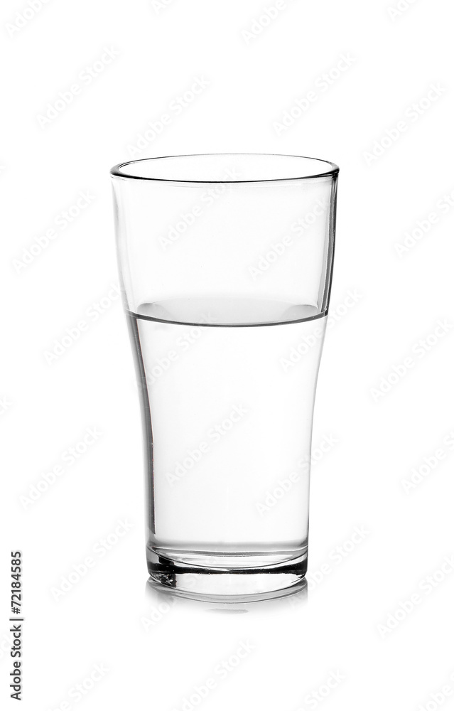 water in glass. Isolated on white background water in glass. Isolated on white background