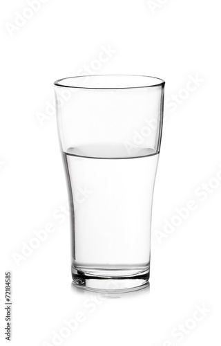 water in glass. Isolated on white background