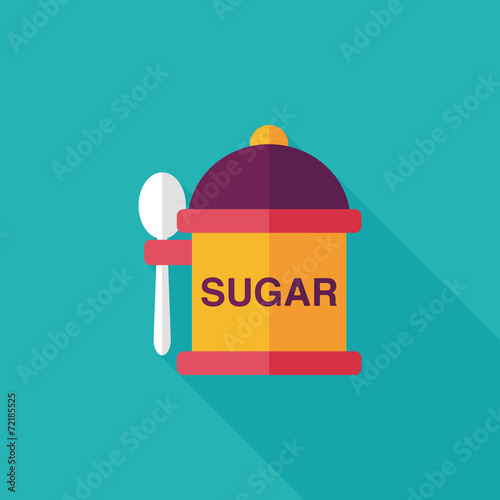 kitchenware sugar flat icon with long shadow,eps10