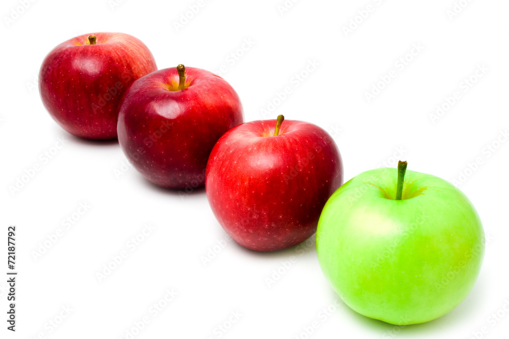row red and green apples