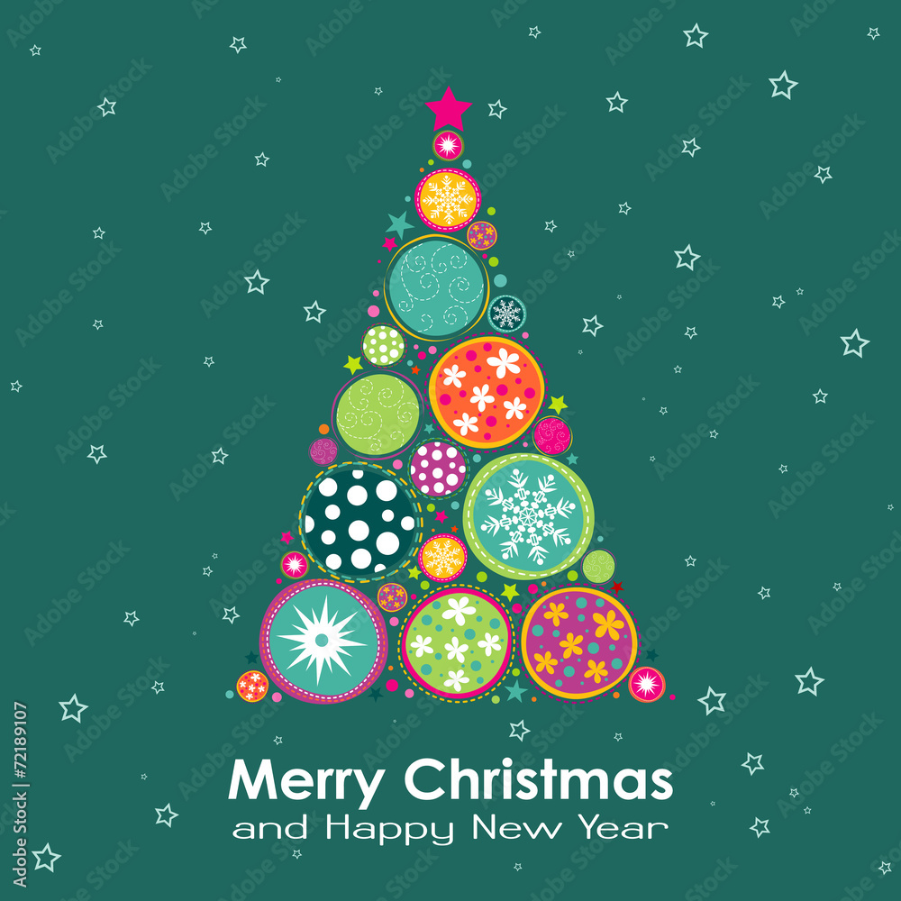 Template Christmas greeting card, vector - obrazy, fototapety, plakaty 