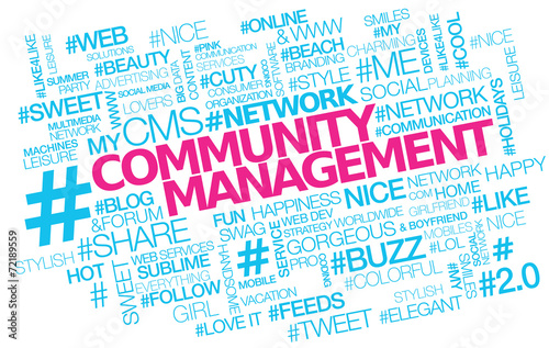 Community management hashtag tweet tag cloud words