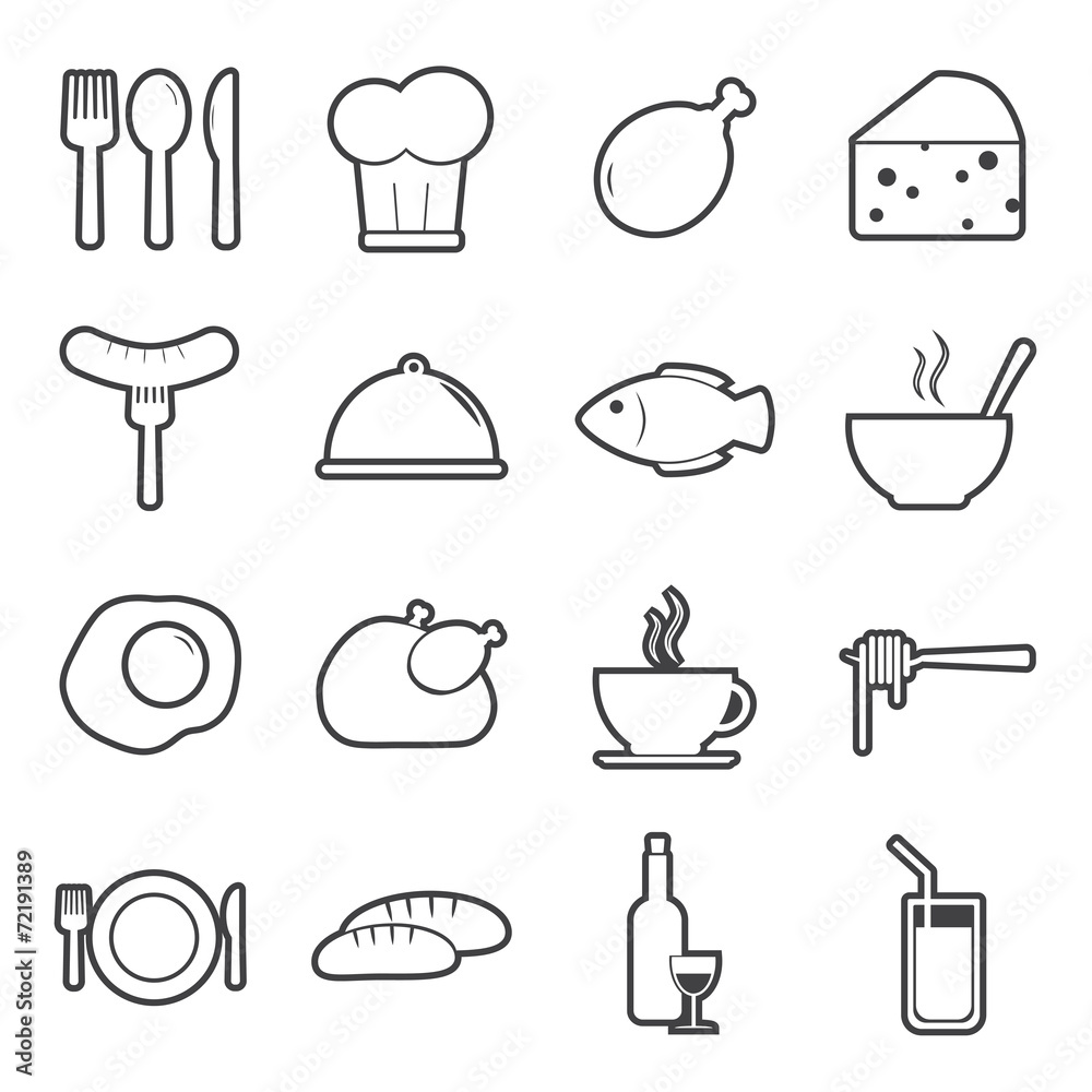 food icons set