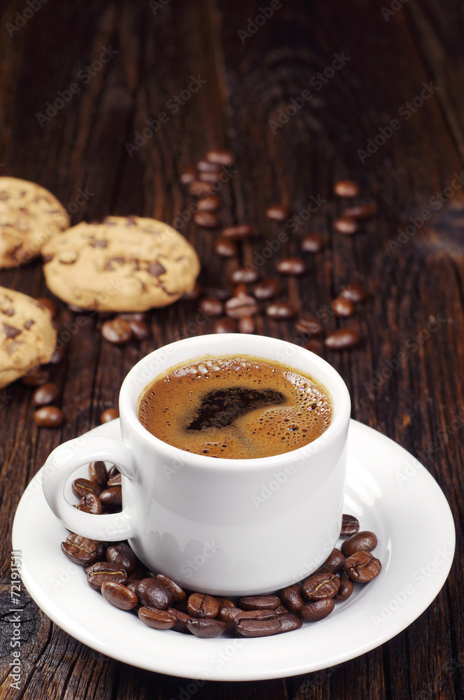Coffee and sweet cookies Coffee and sweet cookies