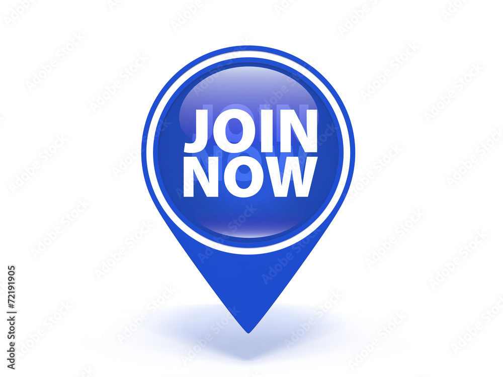Join now pointer icon on white background Join now pointer icon on white background