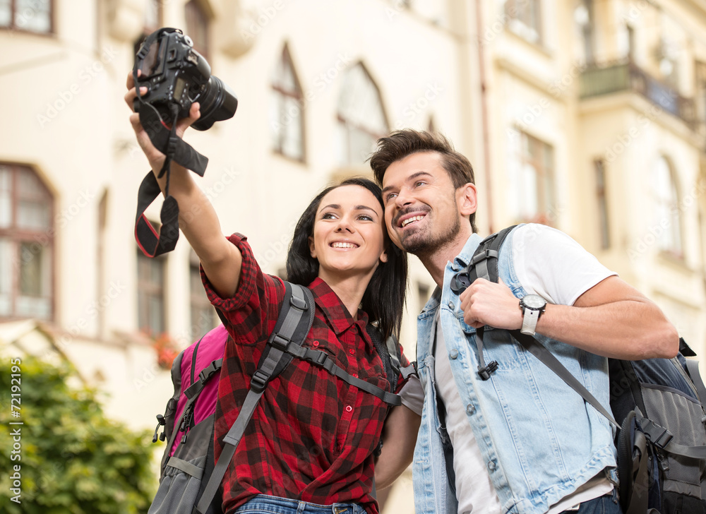 Obraz premium Tourists