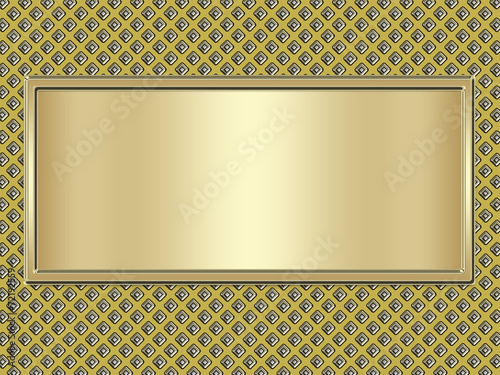 golden banner on metallic background