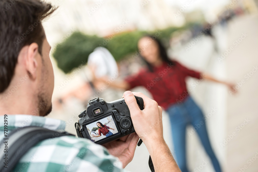 Fototapeta premium Tourists