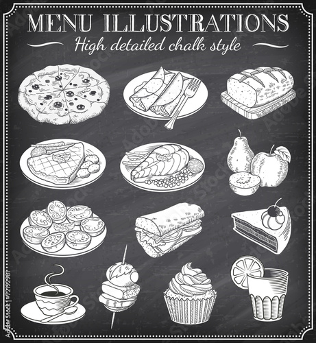 Vector Chalkboard Food Illustrations