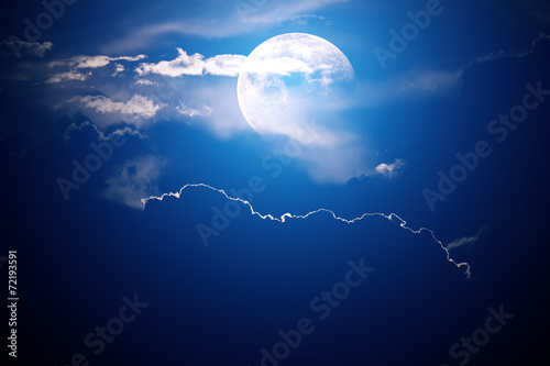 Moon behind clouds photo