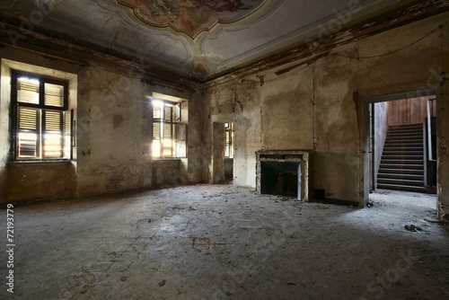 Abandoned frescoed room