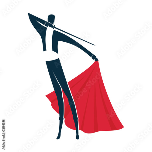 Bullfighter (Matador) vector logo or icon.