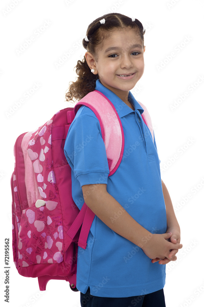 Beautiful School Girl with Backpack Beautiful School Girl with Backpack