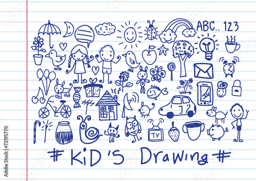 kids and children's hand drawings