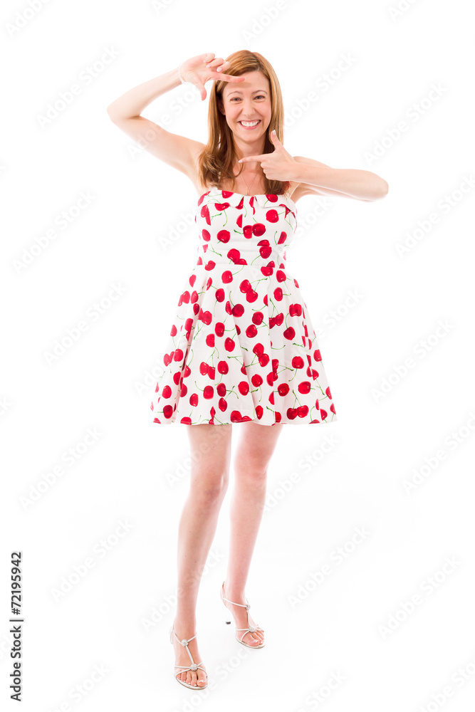 model isolated on plain background hand gesture framing focusing model isolated on plain background hand gesture framing focusing