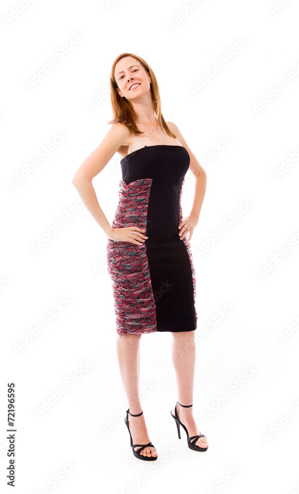 model isolated on plain background pround confident hands on hip model isolated on plain background pround confident hands on hip