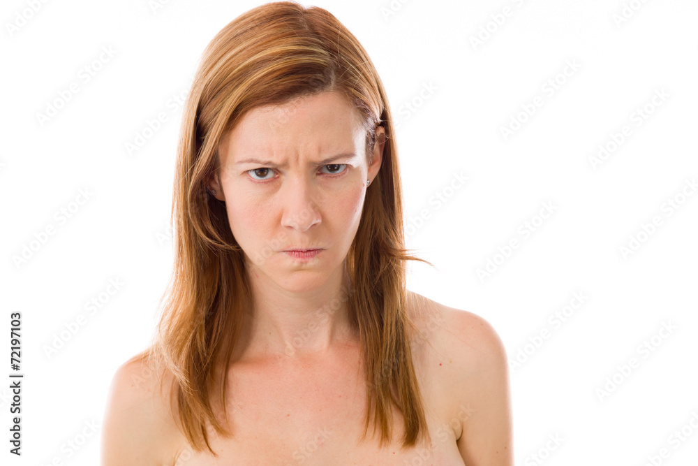 model isolated on plain background upset angry worried model isolated on plain background upset angry worried