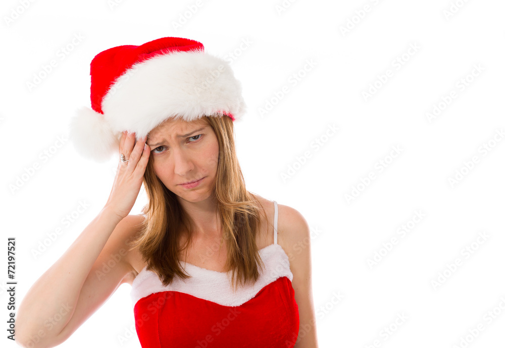 model isolated on plain background confused headache model isolated on plain background confused headache