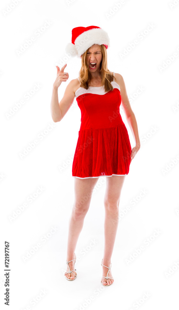 model isolated on plain background nagging scolding with finger model isolated on plain background nagging scolding with finger