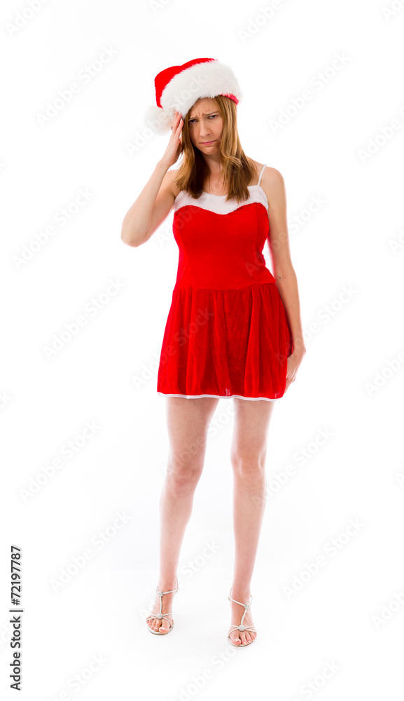 model isolated on plain background confused headache model isolated on plain background confused headache